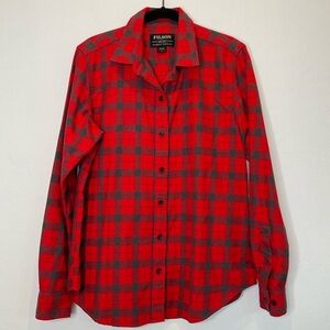 Women Filson Plaid Buttoned Down Long Sleeve Shirt 100% Cotton Size Small